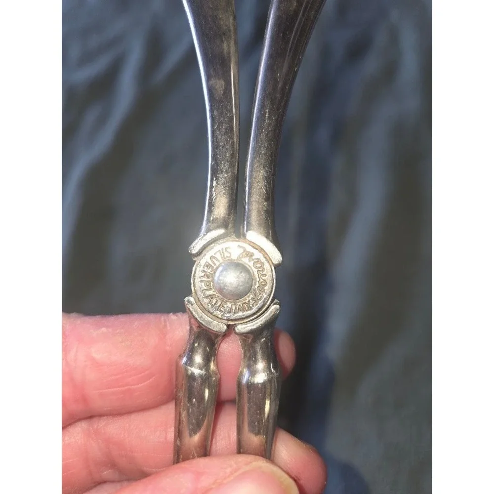 Leonard Silverplate Italy Vintage Scissor Salad Tongs Serving Utensil Silver